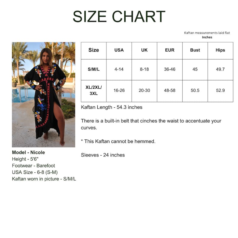 Black Birds Embroidered Caftan