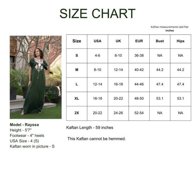 Striped Linen Green Hand Embroidered Caftan for Women