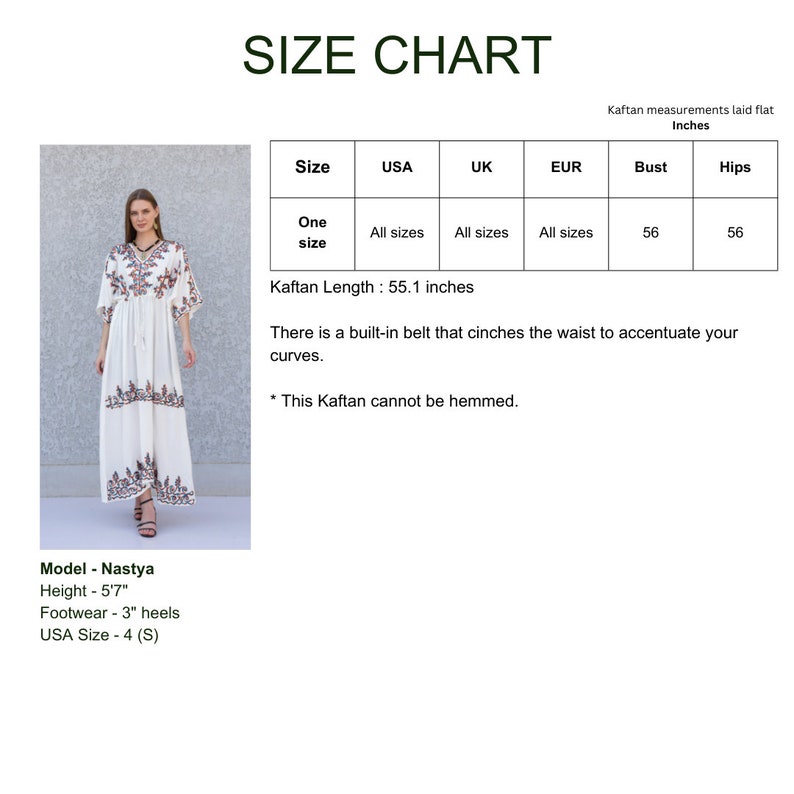 Chic White Embroidered Kaftan Dress
