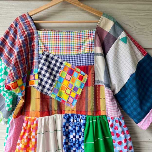 Handmade Quilted Patchwork Plaid/Gingham/Checkered Dress SKU 09044