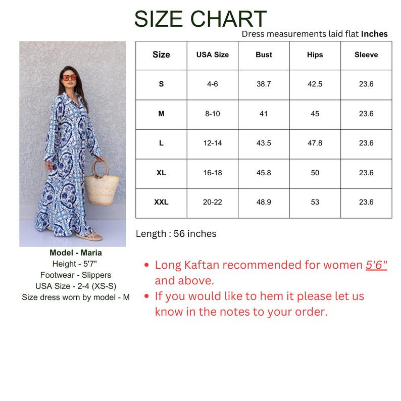 Beautiful Blue Print Kaftan Dress
