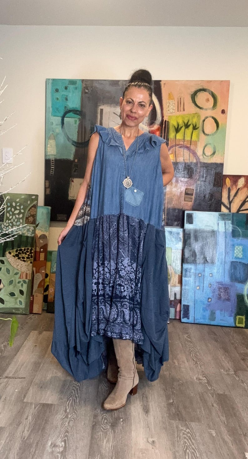 Farm Chic Denim Plus Size Dress