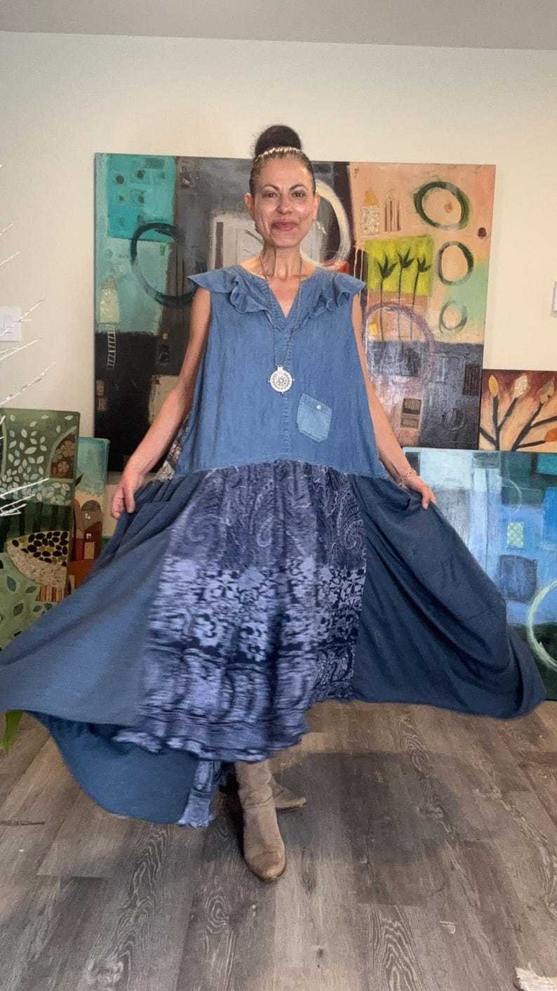 Farm Chic Denim Plus Size Dress