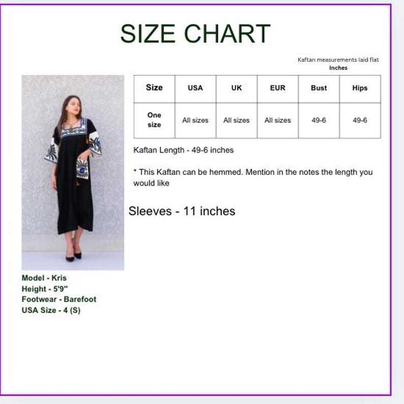 Beautiful Greek Eye Black Linen/Poly Caftan