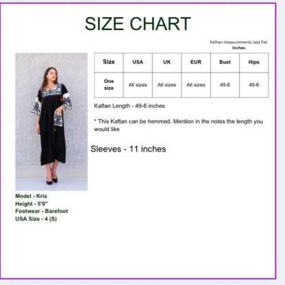 Beautiful Greek Eye Black Linen/Poly Caftan