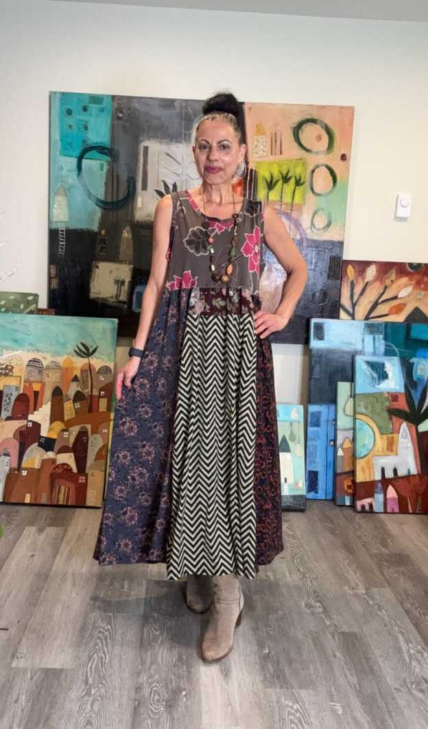 Colorful Sleeveless Patchwork Dress