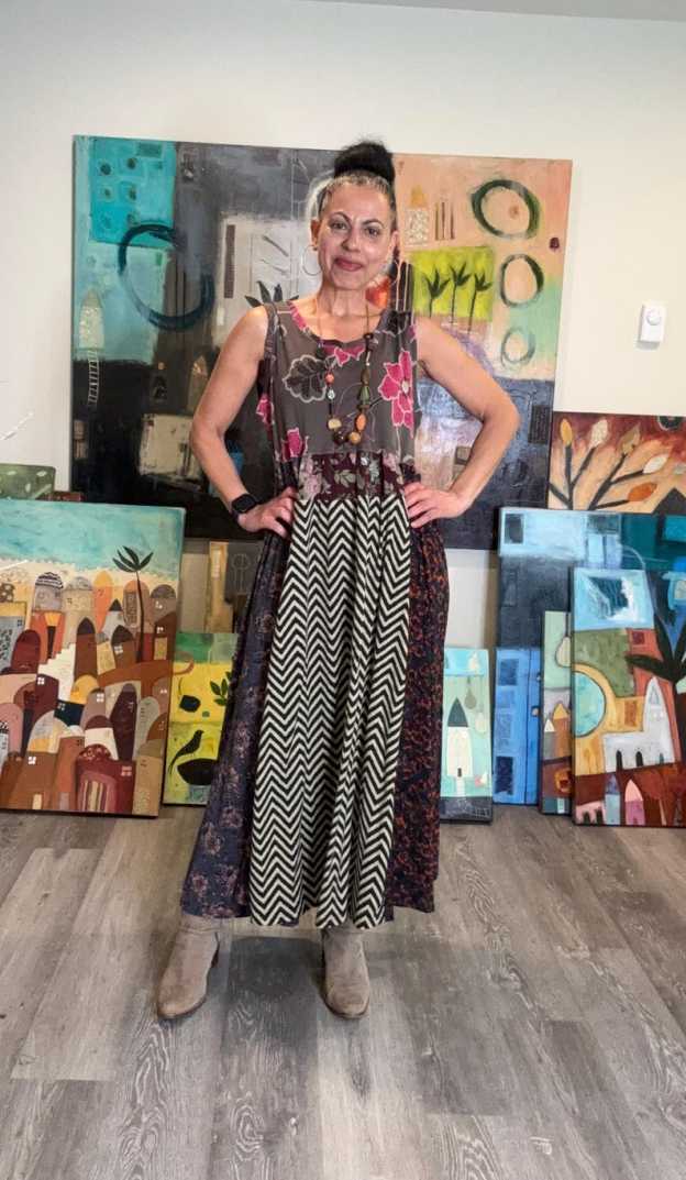 Colorful Sleeveless Patchwork Dress