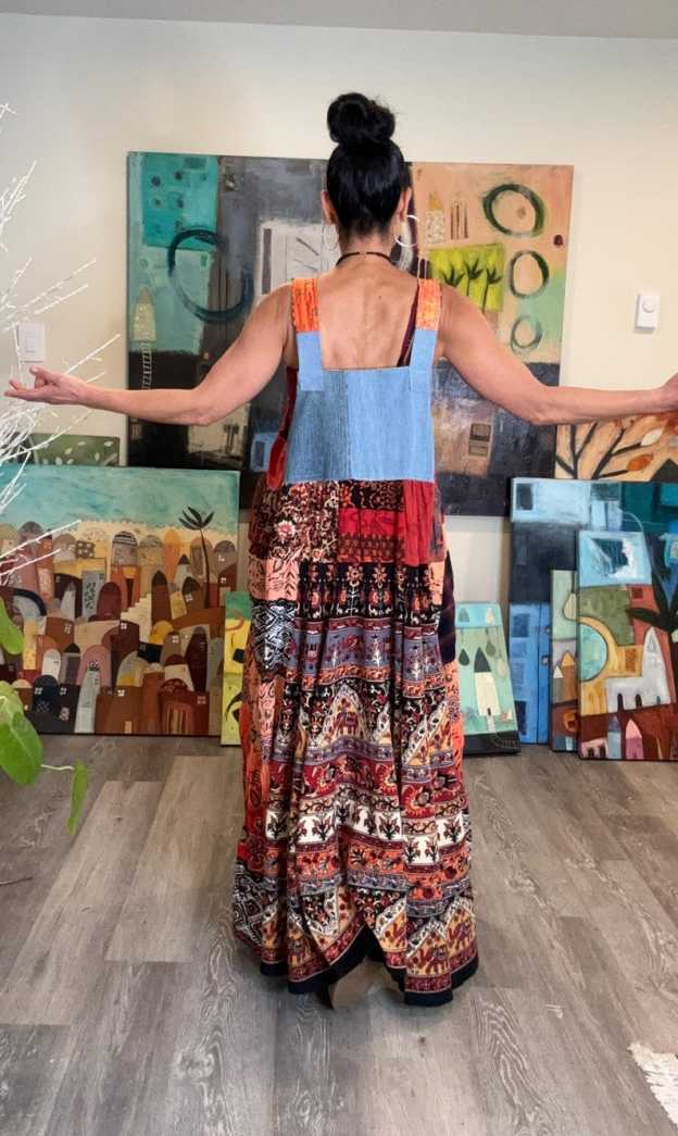 Hippie Patchwork Strap Dress