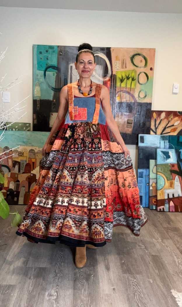 Hippie Patchwork Strap Dress