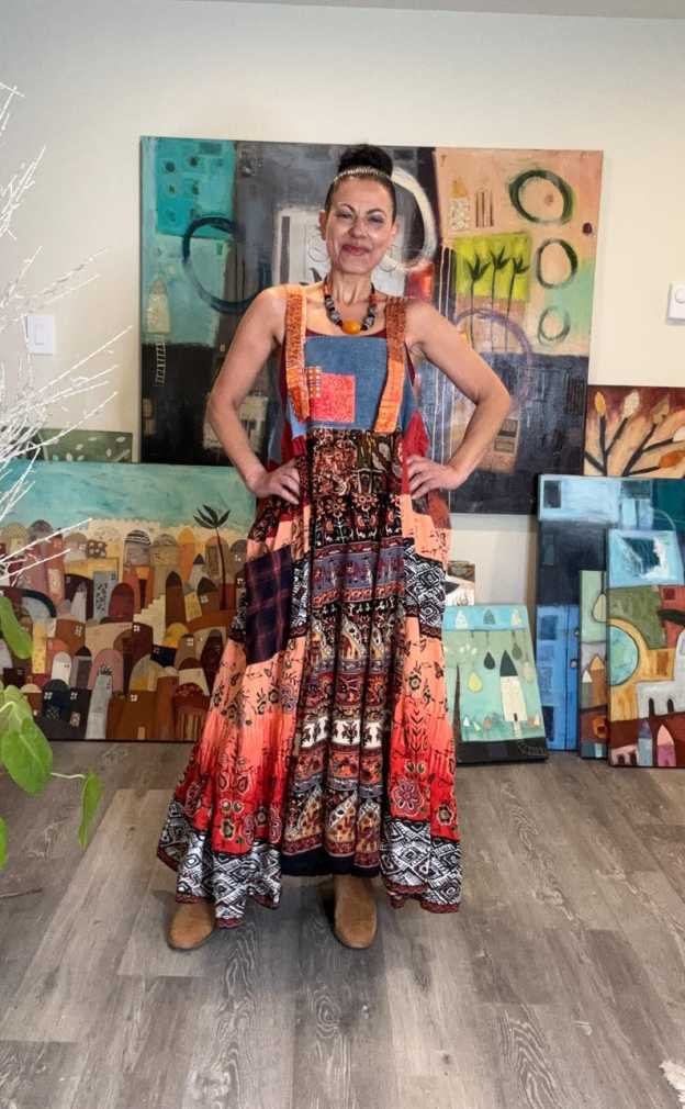 Hippie Patchwork Strap Dress