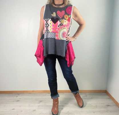 Hot Pink Peplum Shirt