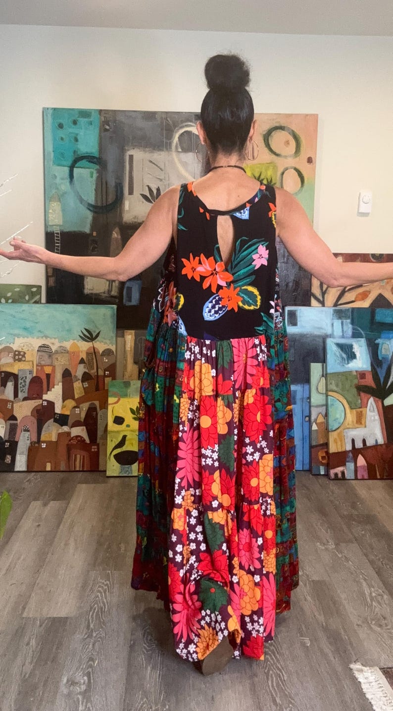 Summer Floral Sleeveless Maxi Dress