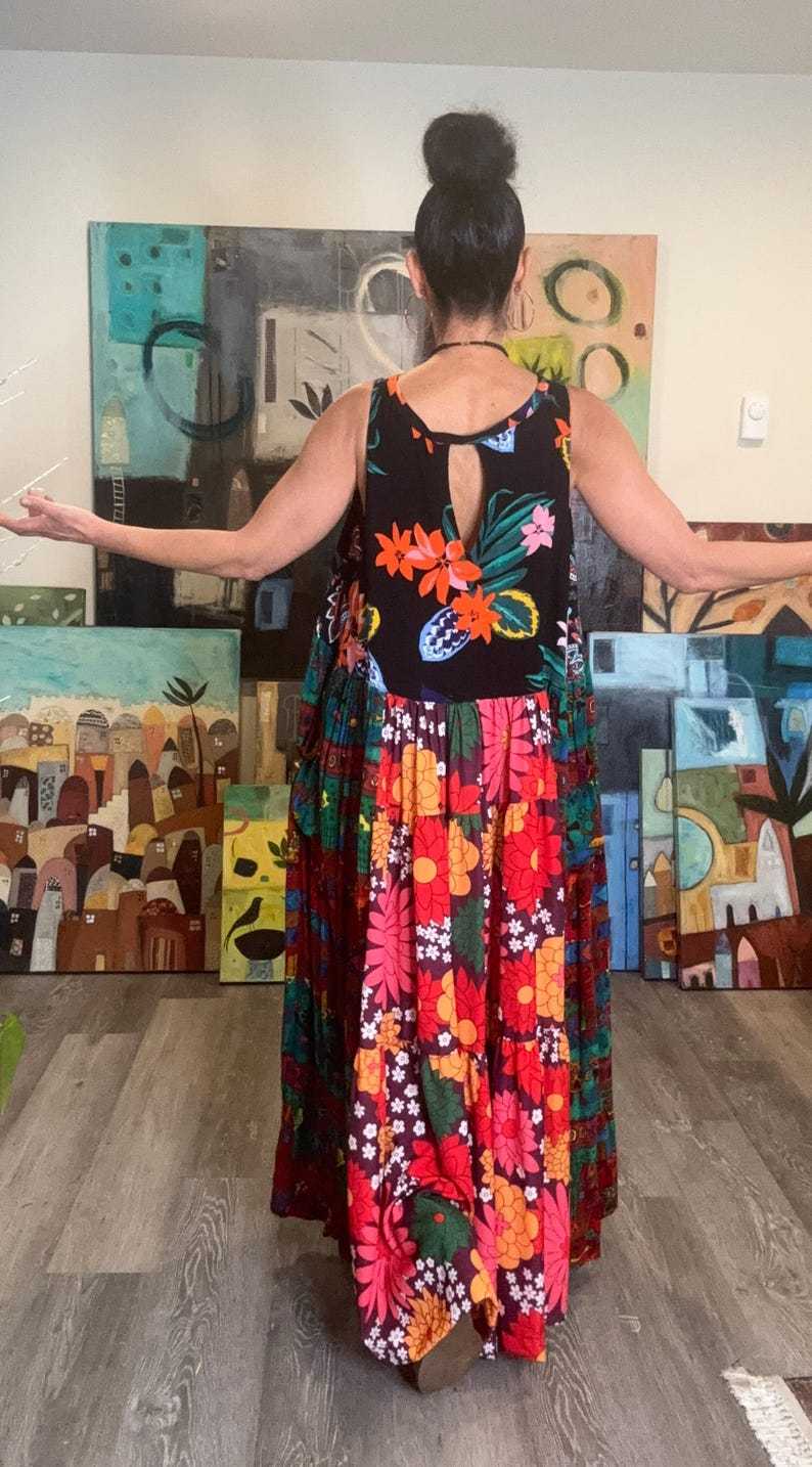 Summer Floral Sleeveless Maxi Dress