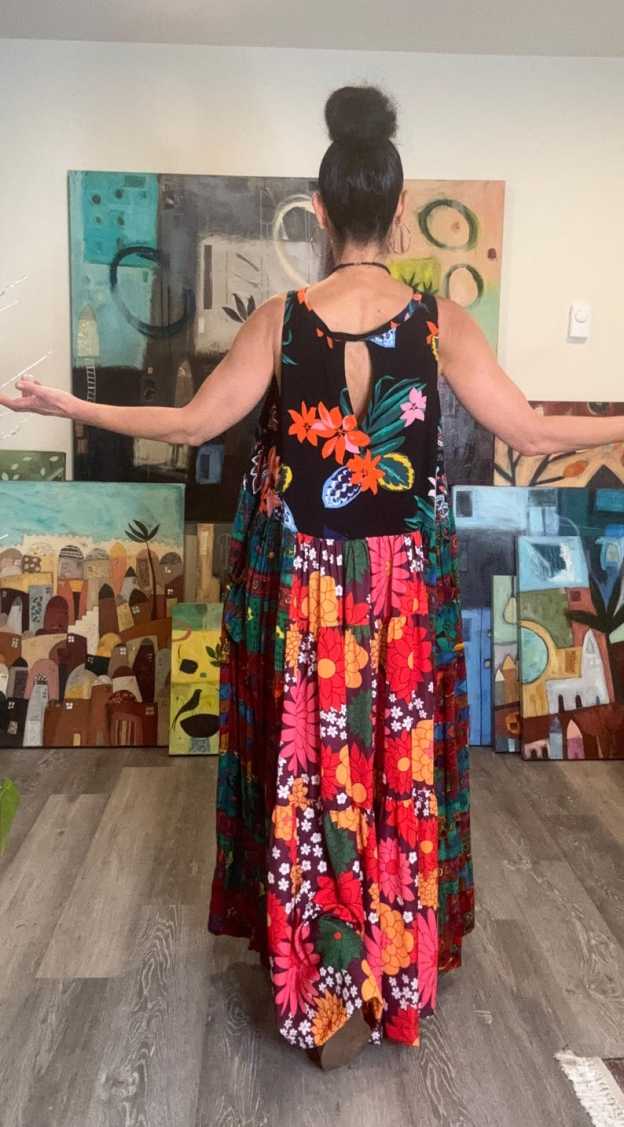 Summer Floral Sleeveless Maxi Dress