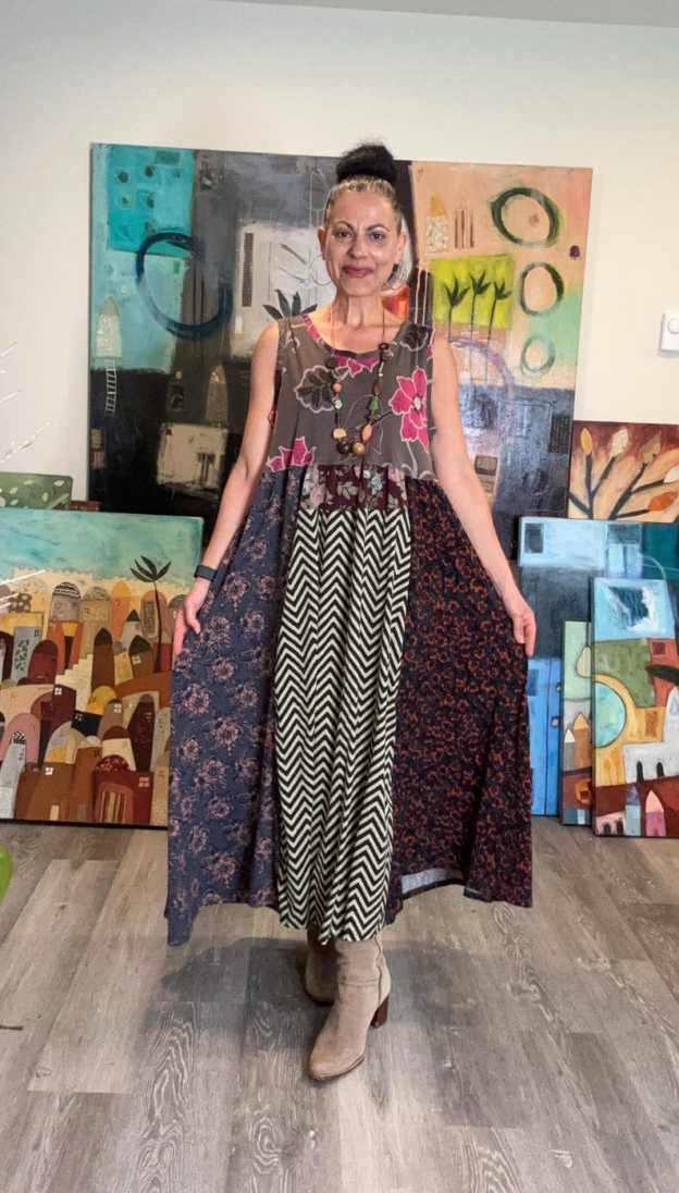 Colorful Sleeveless Patchwork Dress