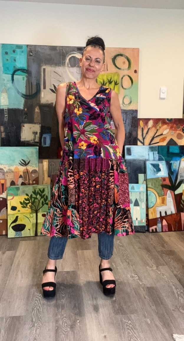 Loose Floral Sleeveless Long Tunic