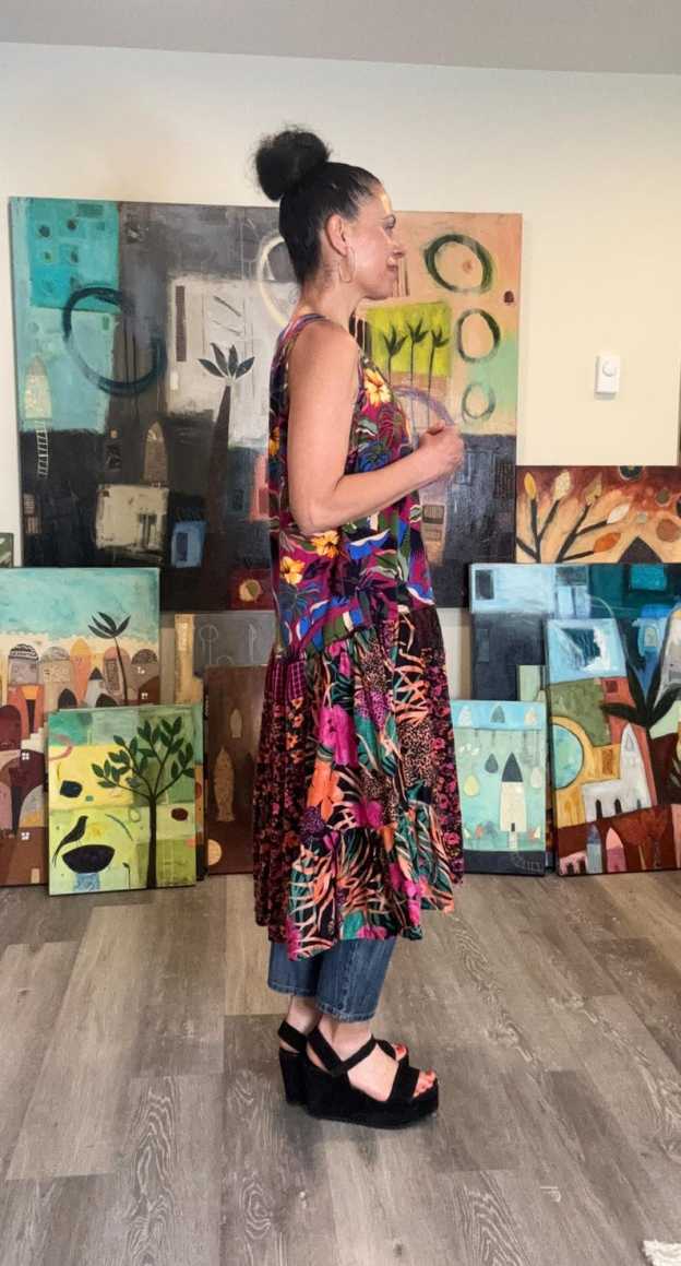Loose Floral Sleeveless Long Tunic