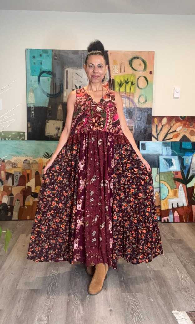 Summer Elegant Floral Patchwork Sleeveless Maxi Dress