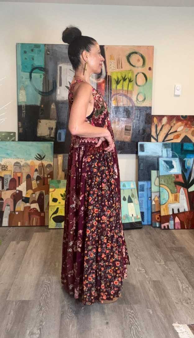 Summer Elegant Floral Patchwork Sleeveless Maxi Dress