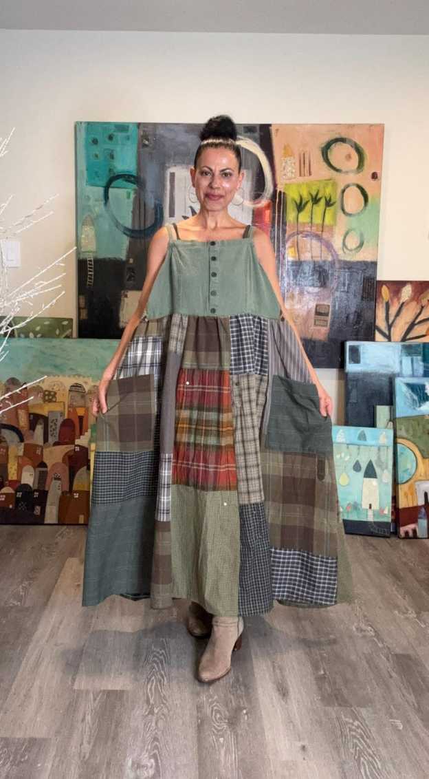 Rustic Hippie Patchwork Strap Dress