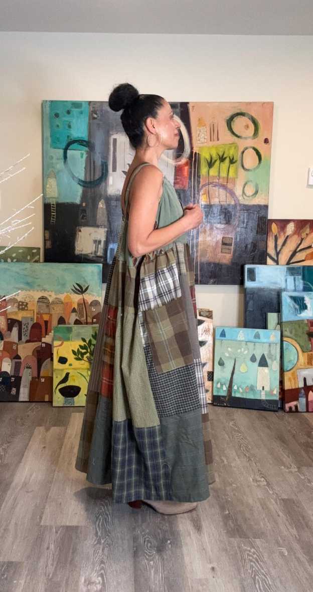 Rustic Hippie Patchwork Strap Dress