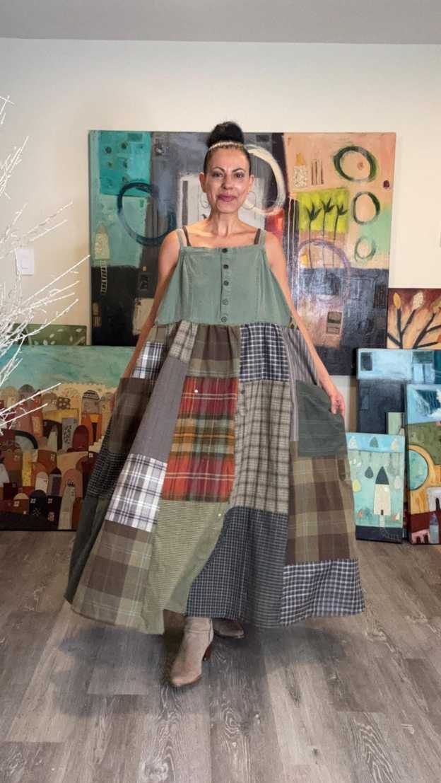 Rustic Hippie Patchwork Strap Dress