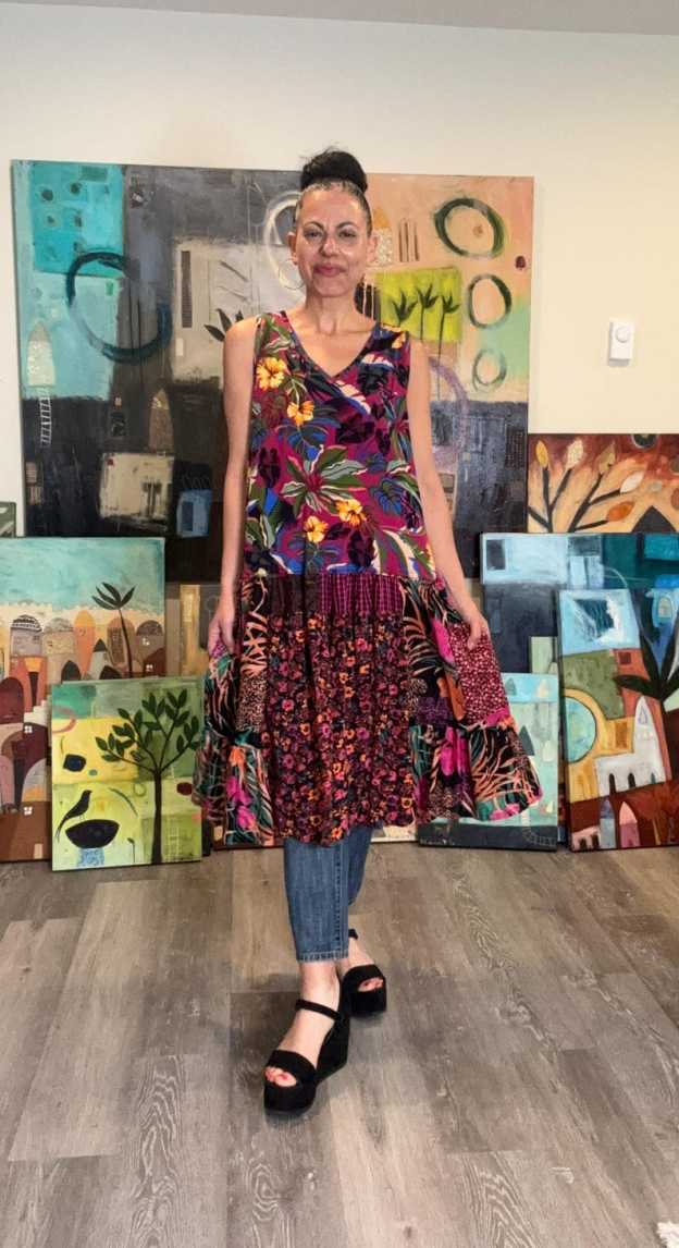 Loose Floral Sleeveless Long Tunic