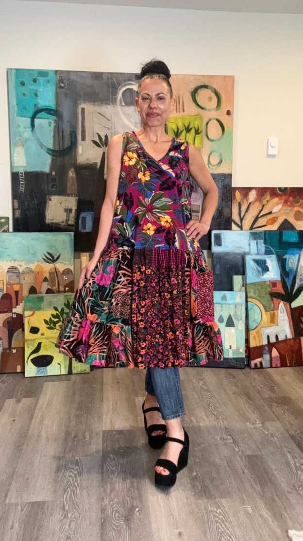 Loose Floral Sleeveless Long Tunic