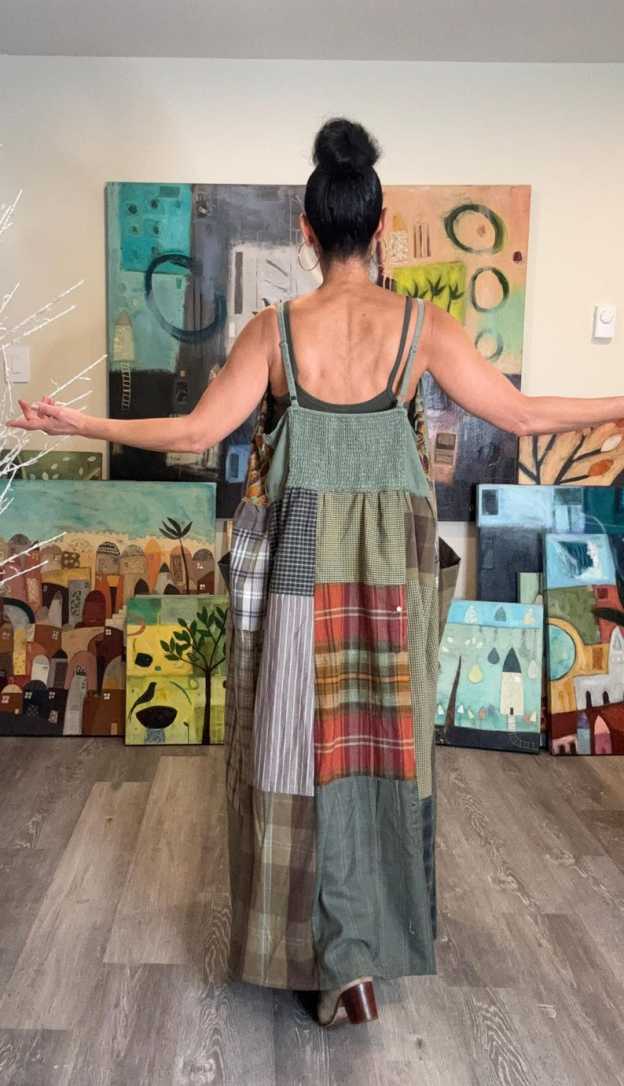 Rustic Hippie Patchwork Strap Dress