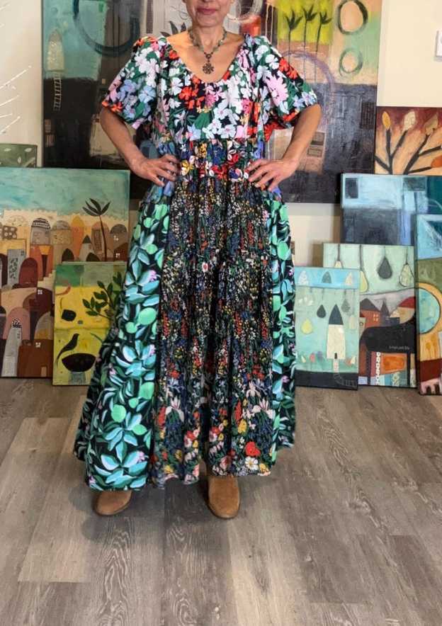Colorful Farm Chic Boho Long Dress