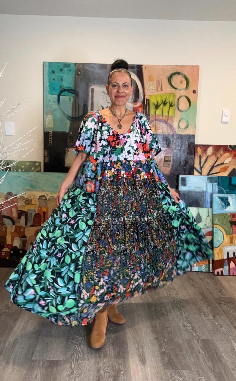 Colorful Farm Chic Boho Long Dress