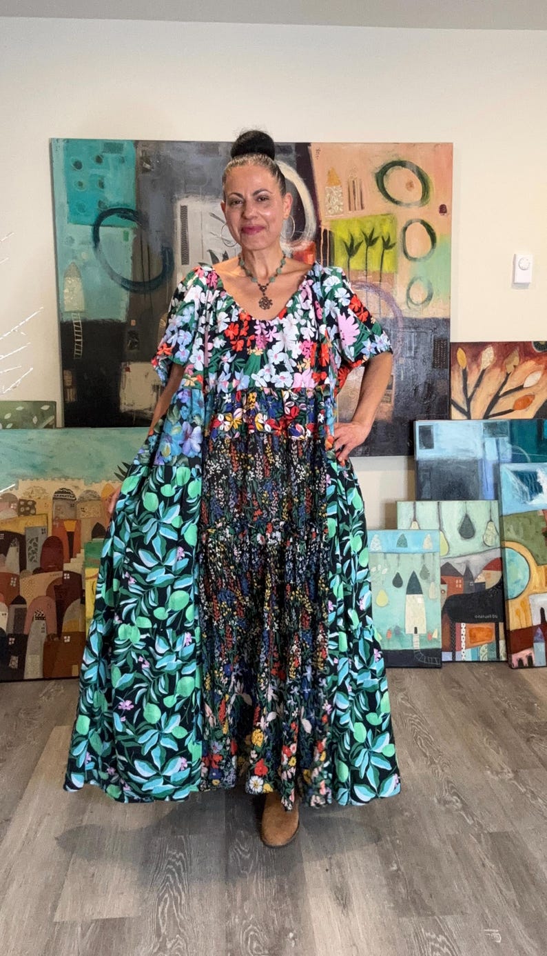 Colorful Farm Chic Boho Long Dress