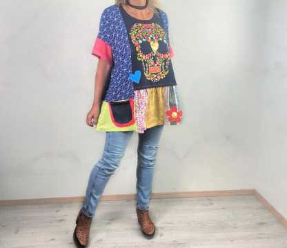 Colorful Skull Shirt Plus Size Top
