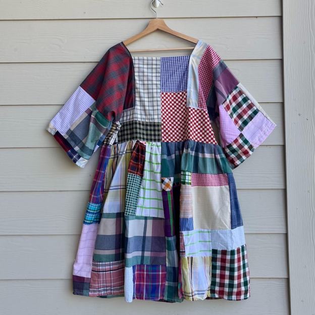 Handmade Quilted Patchwork Plaid Dress SKU 03185