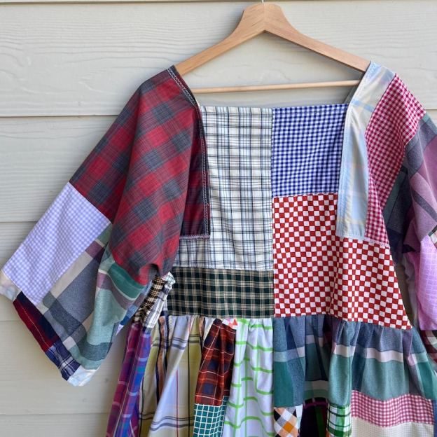 Handmade Quilted Patchwork Plaid Dress SKU 03185