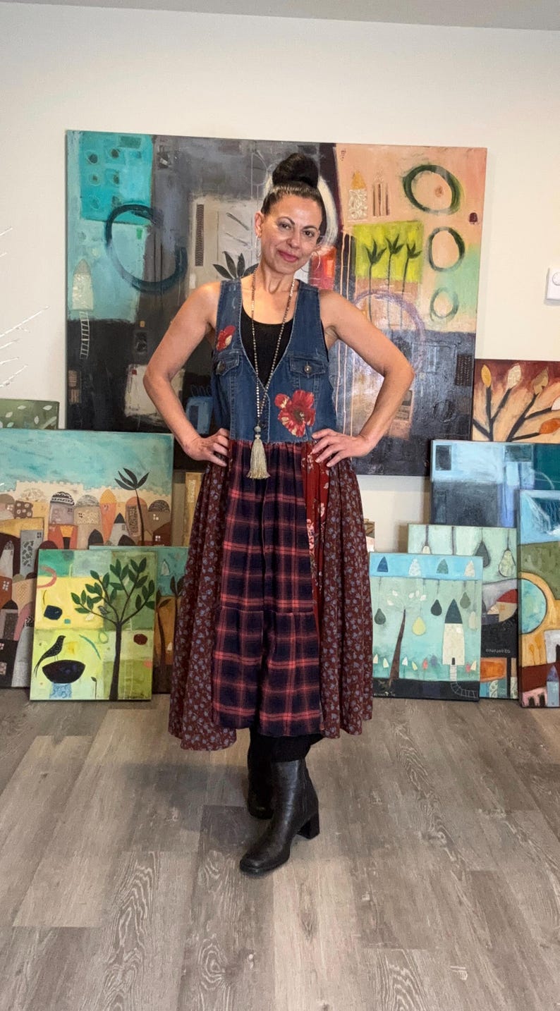 Patchwork Hippie Long Sleeveless Duster