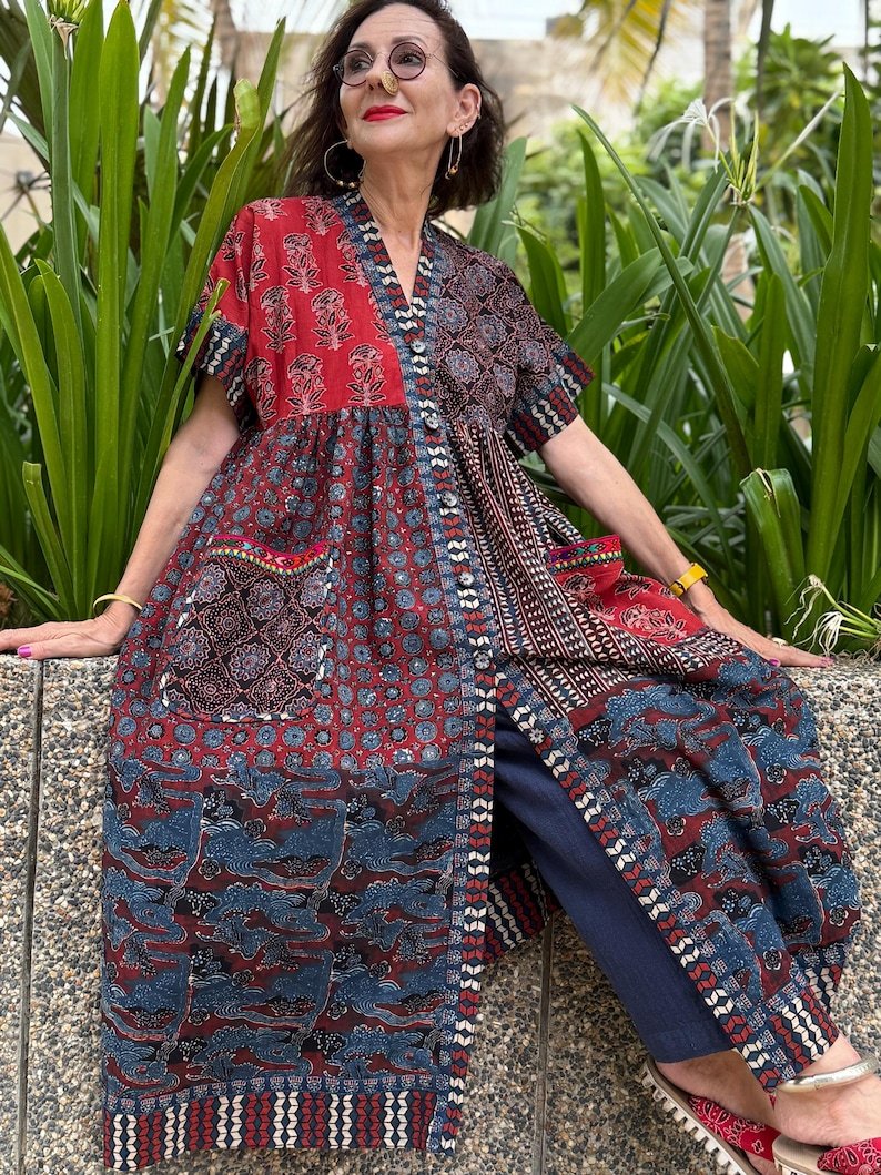 Hand Embroidery Cotton Dress with Kaftan Vibes