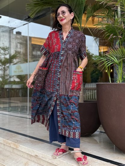 Hand Embroidery Cotton Dress with Kaftan Vibes
