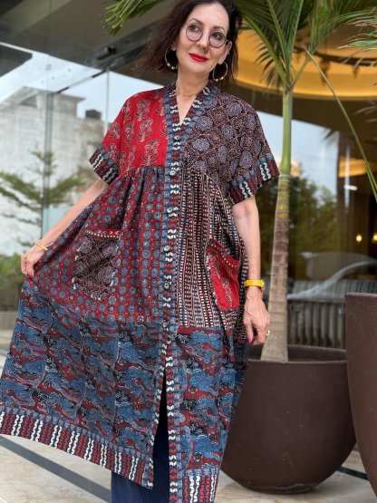 Hand Embroidery Cotton Dress with Kaftan Vibes