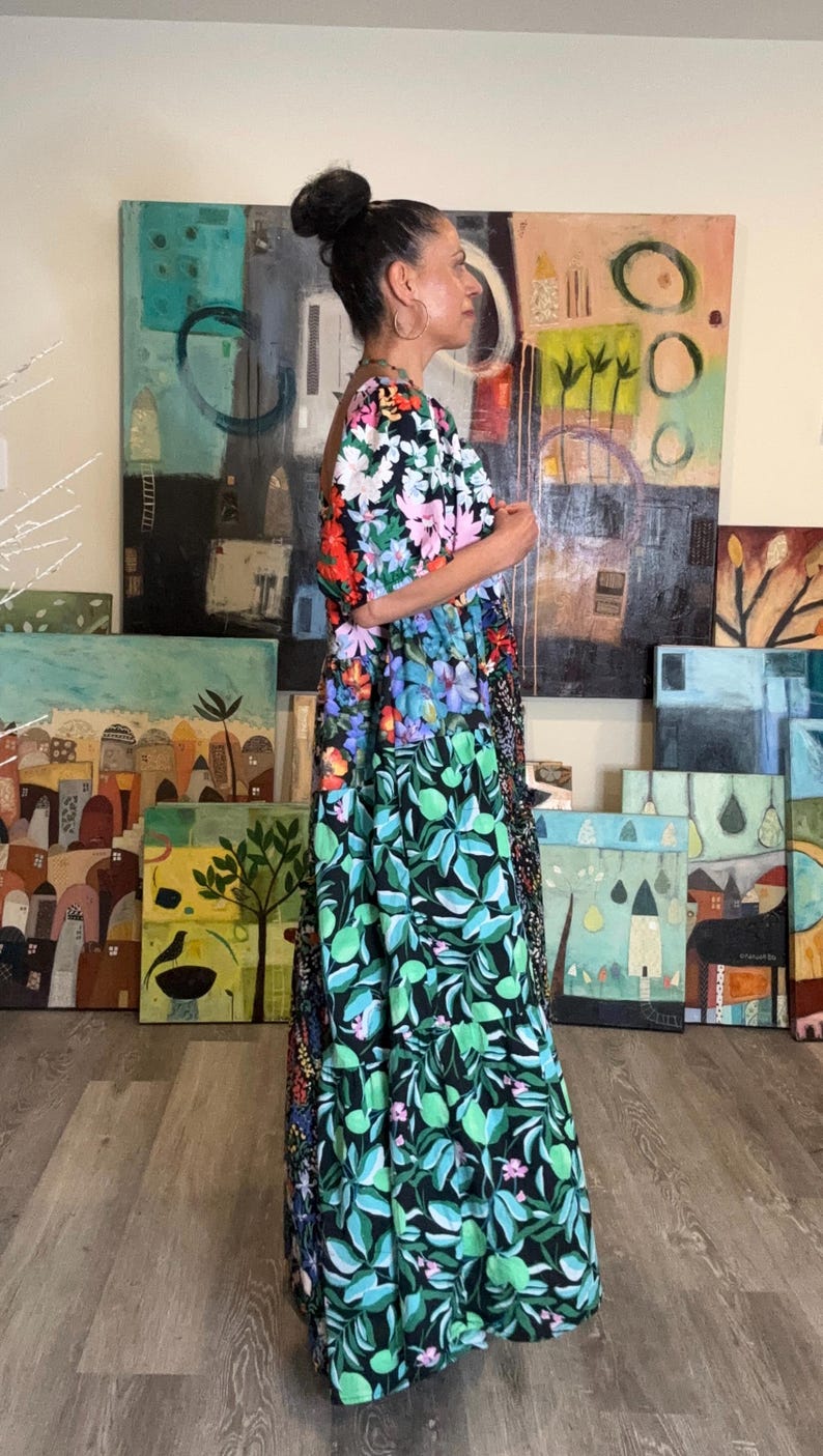 Colorful Farm Chic Boho Long Dress