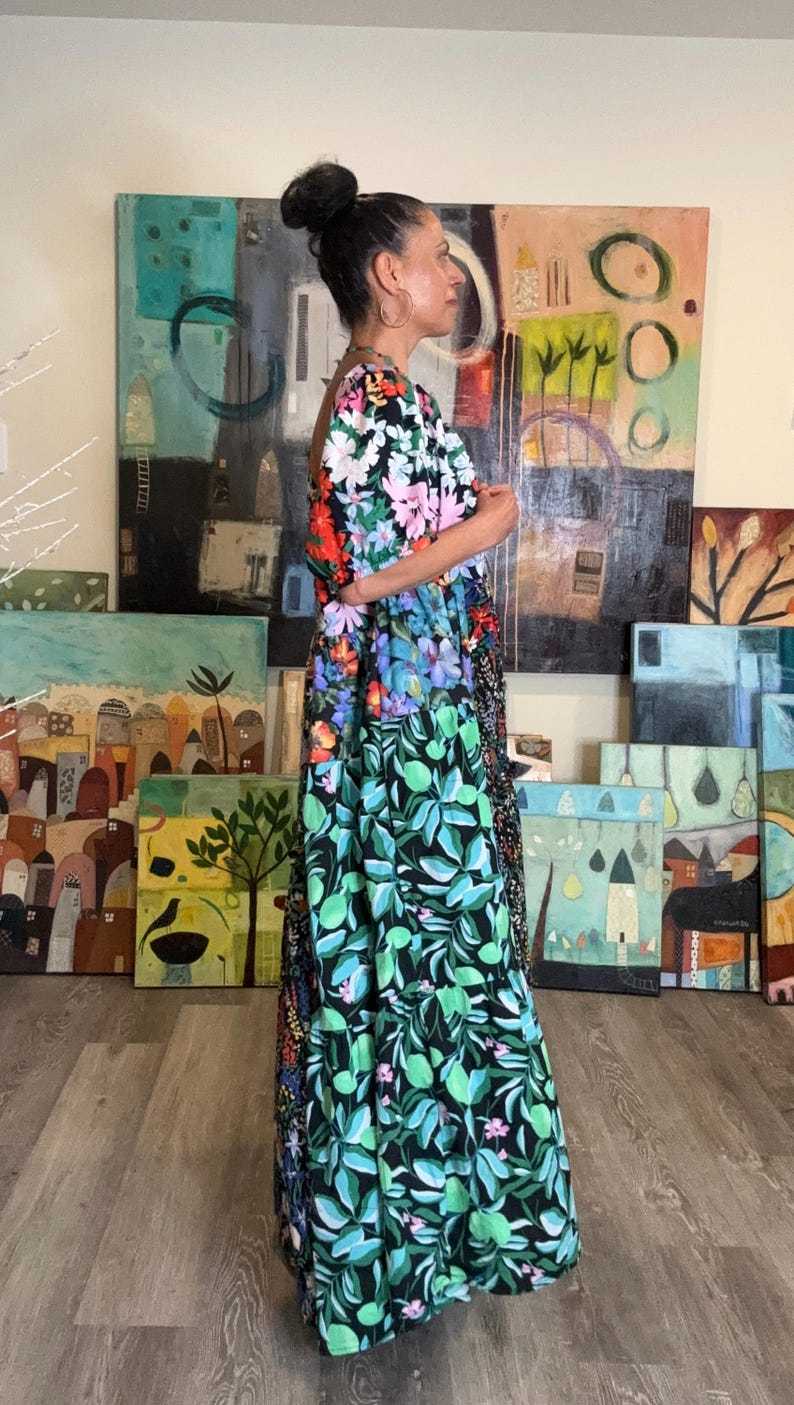 Colorful Farm Chic Boho Long Dress