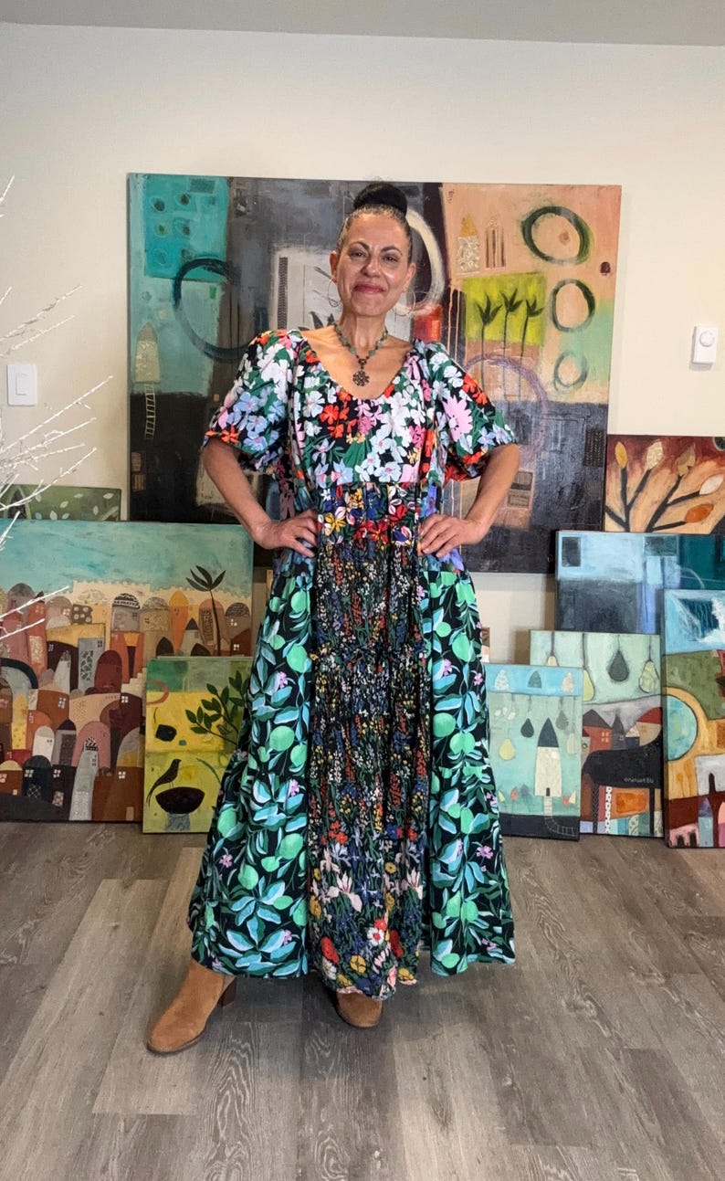 Colorful Farm Chic Boho Long Dress