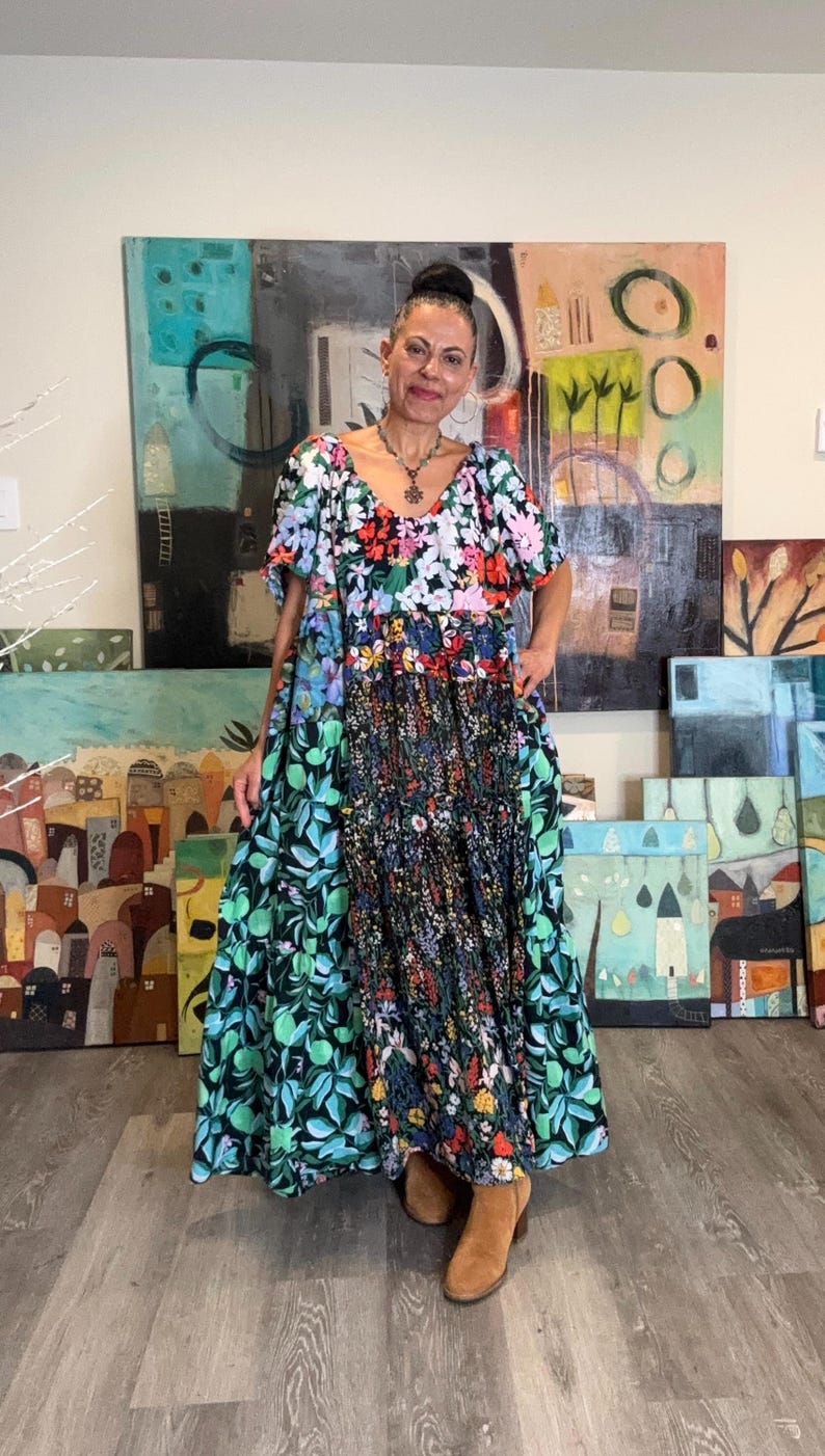 Colorful Farm Chic Boho Long Dress