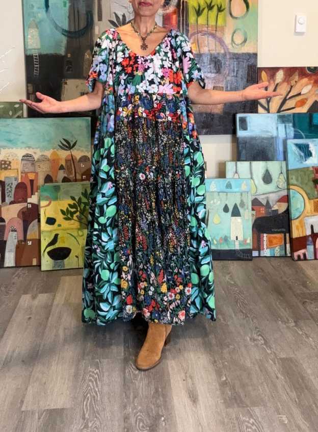Colorful Farm Chic Boho Long Dress