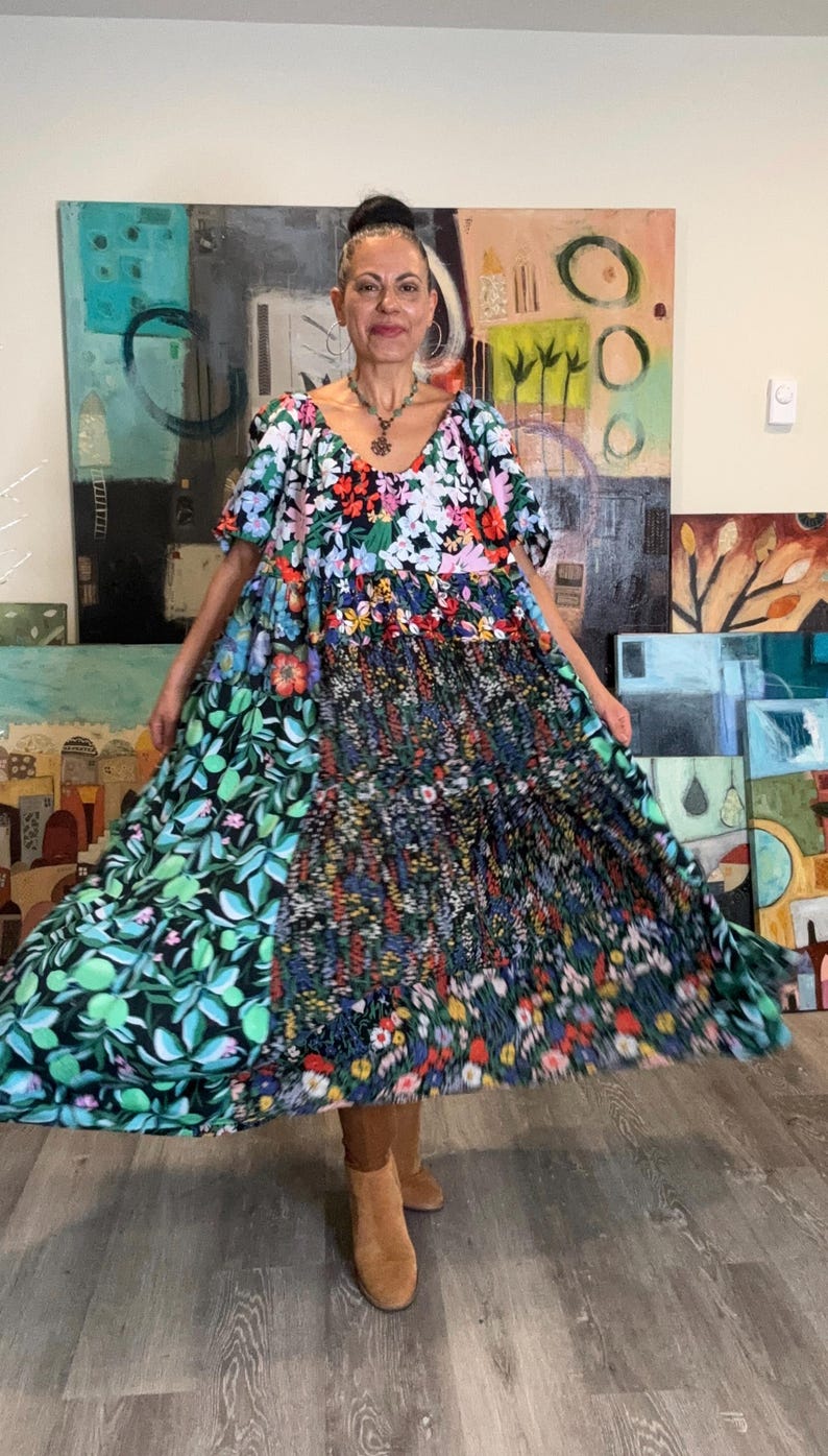 Colorful Farm Chic Boho Long Dress