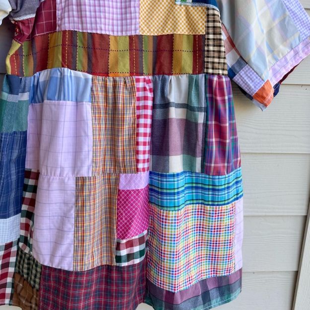Handmade Quilted Patchwork Plaid Dress SKU 03185