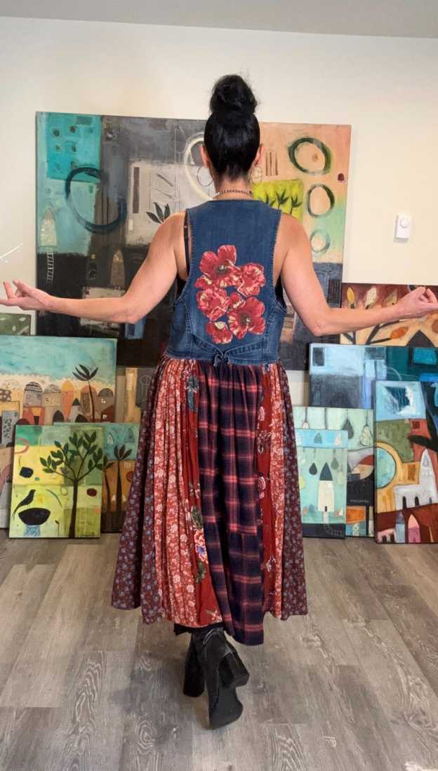Patchwork Hippie Long Sleeveless Duster