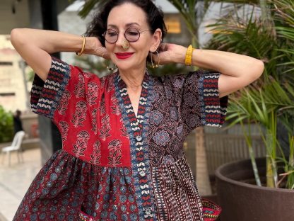 Hand Embroidery Cotton Dress with Kaftan Vibes