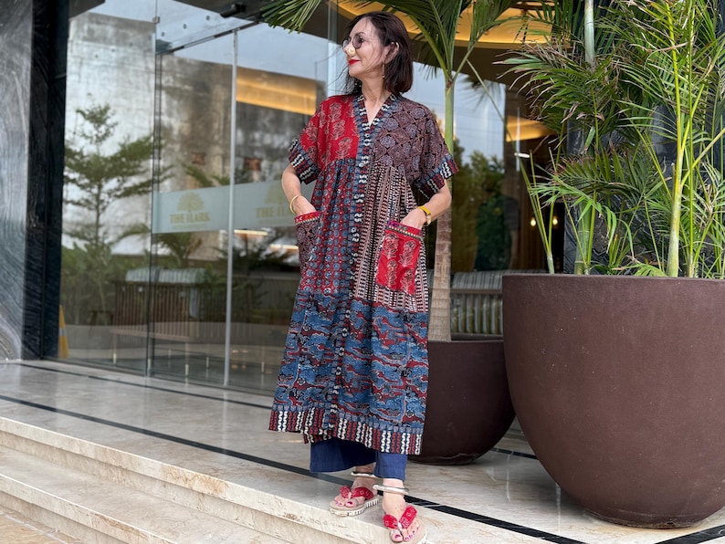 Hand Embroidery Cotton Dress with Kaftan Vibes
