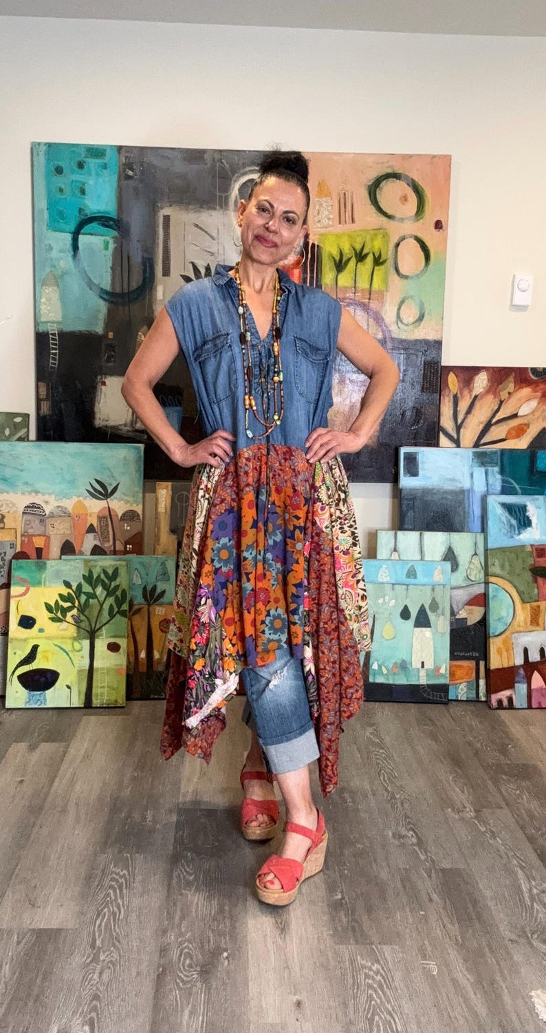 Boho Artistic Long Sleeveless Top